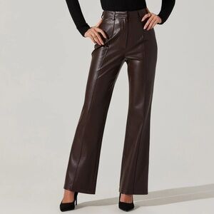 ASTR the Label - Vance Faux Leather Pants in Brown (NWOT) - Size : S